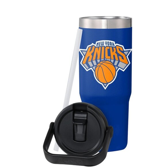 FOCO New York Knicks NBA 30 Oz Solid Tumbler With Straw Cupholder Friendly NWT - Picture 2 of 6